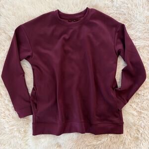 Mondetta Maroon Cozy Active Crewneck Sweatshirt with Pockets, size L